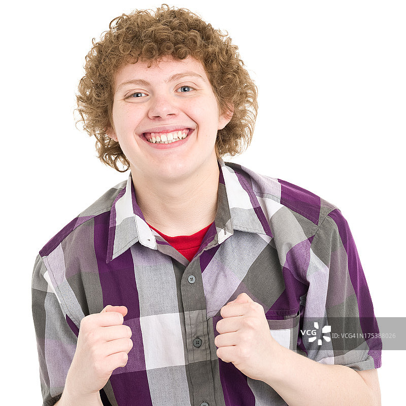 兴奋快乐的青少年男孩图片素材