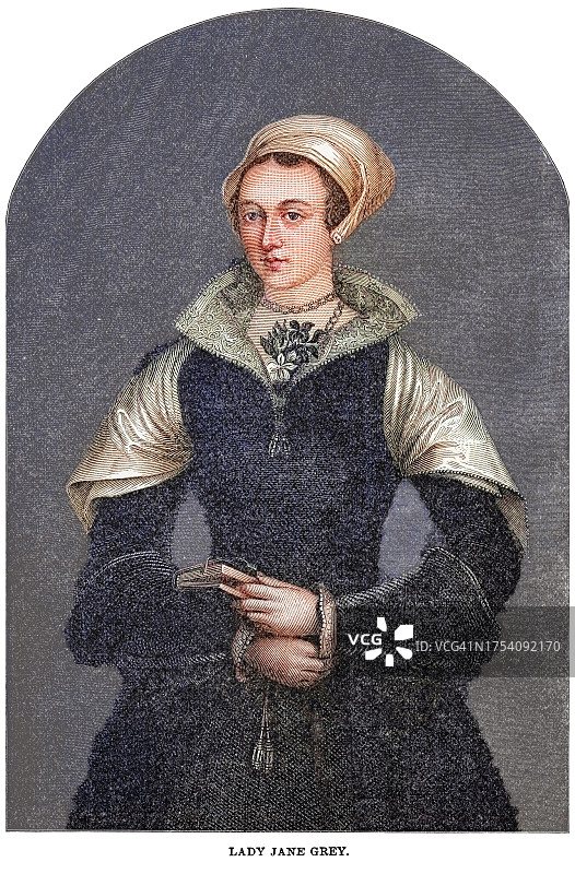 简·格雷或简·达德利肖像（婚后）及“九日女王”图片素材