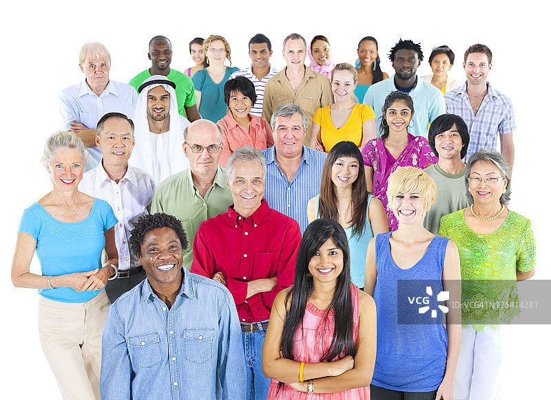 一大群多民族的真实人物图片素材