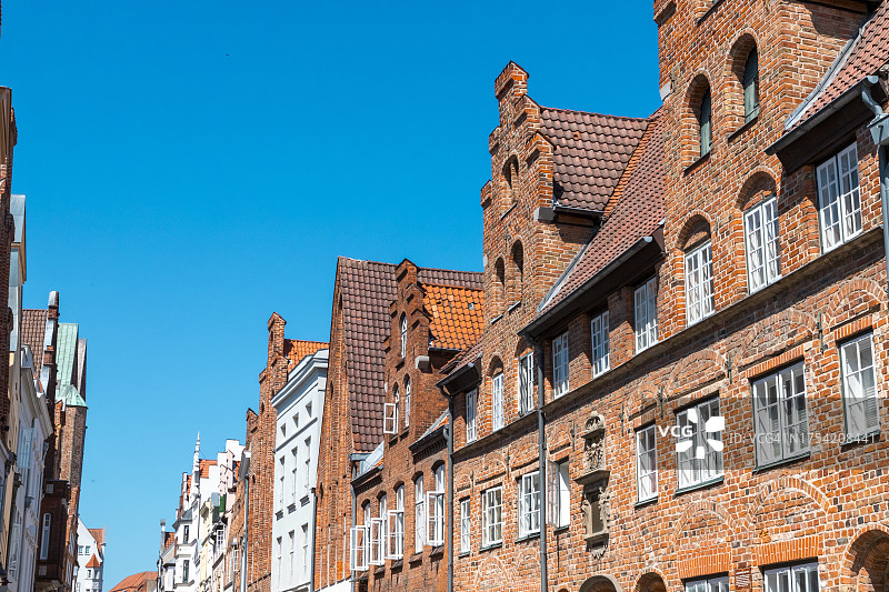 德国吕贝克的红砖外墙图片素材