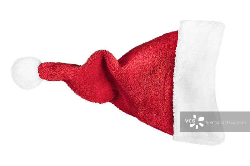 白色背景下的圣诞帽特写图片素材