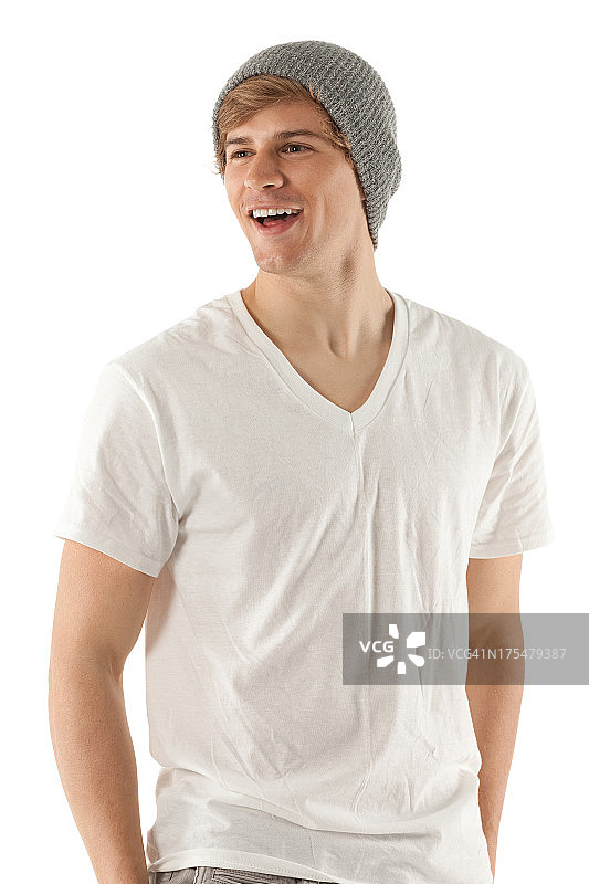 开怀大笑的迷人年轻人图片素材