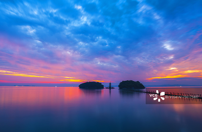 忠清南道泰安郡安眠岩日出图片素材