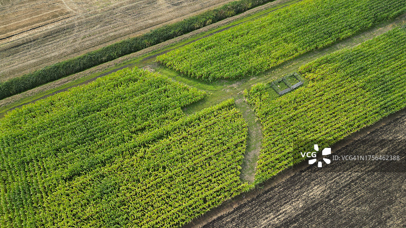 英国绍斯波特，农田的高角度视图图片素材