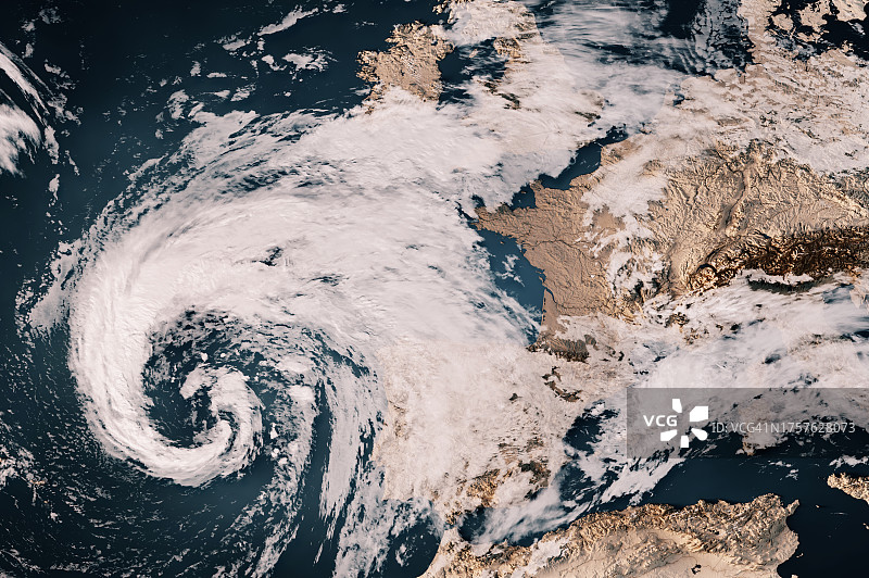 2023年巴贝特风暴云图：西欧3D渲染图片素材