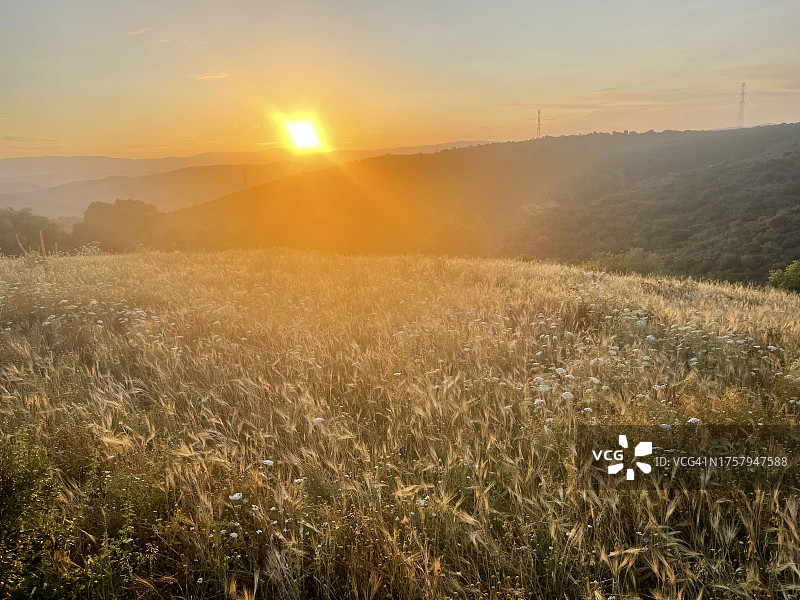 西班牙乡村日落图片素材