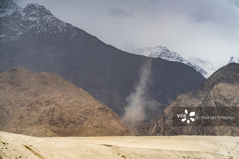 斯卡杜萨尔法兰加冷沙漠沙丘航拍景观（巴基斯坦北部）图片素材