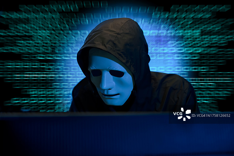 具有数字代码背景的电脑黑客图片素材