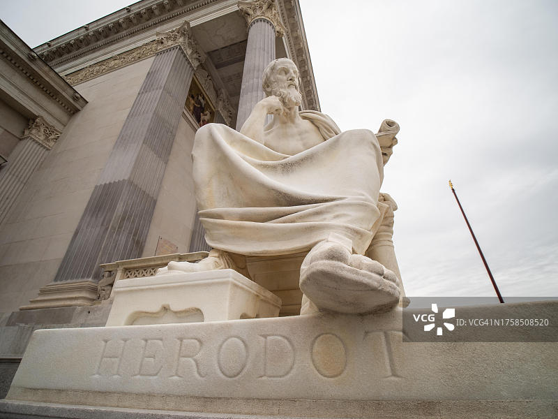 维也纳议会大厦前的希罗多德雕像，奥地利图片素材