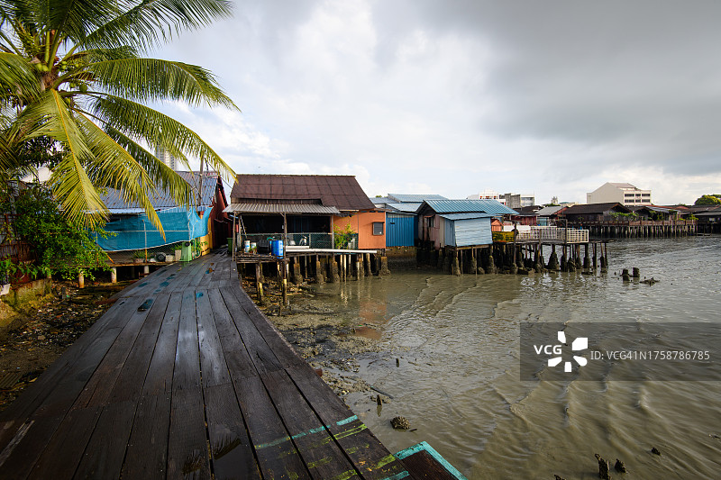 槟城的水上渔村图片素材