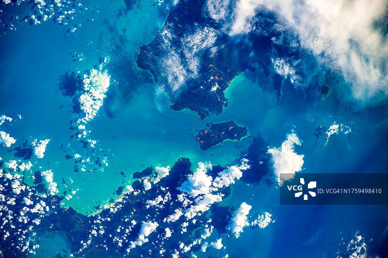 岛屿海岸线图片素材