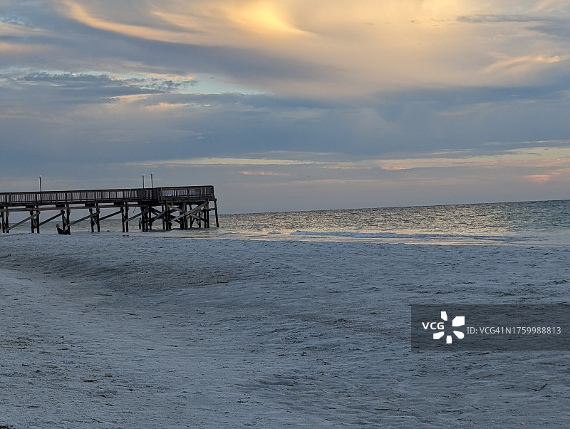 日落时大海对天空的美景，美国图片素材