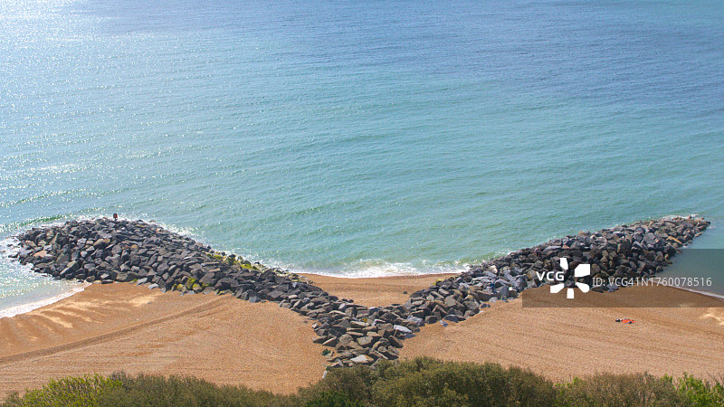 海滩的高角度视图图片素材