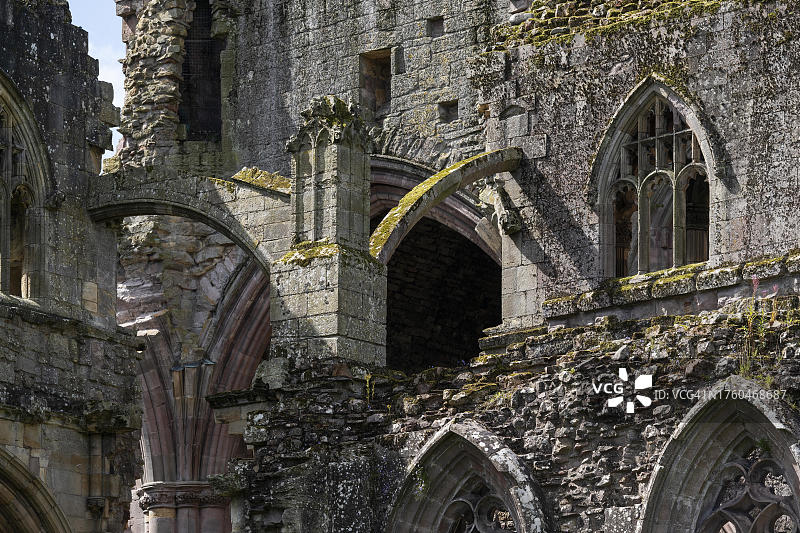梅尔罗斯修道院遗址，苏格兰边境区，英国图片素材