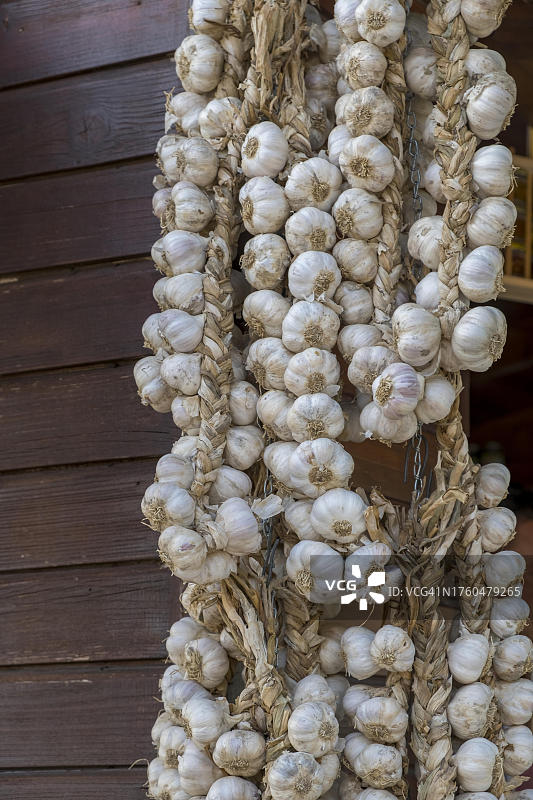 克罗地亚伊斯特拉地区的大蒜辫子图片素材