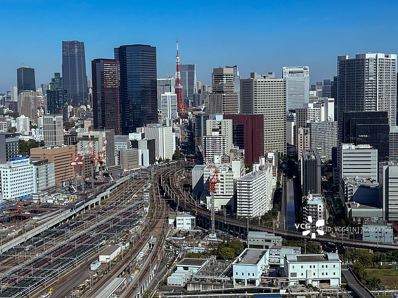 东京航拍景色图片素材