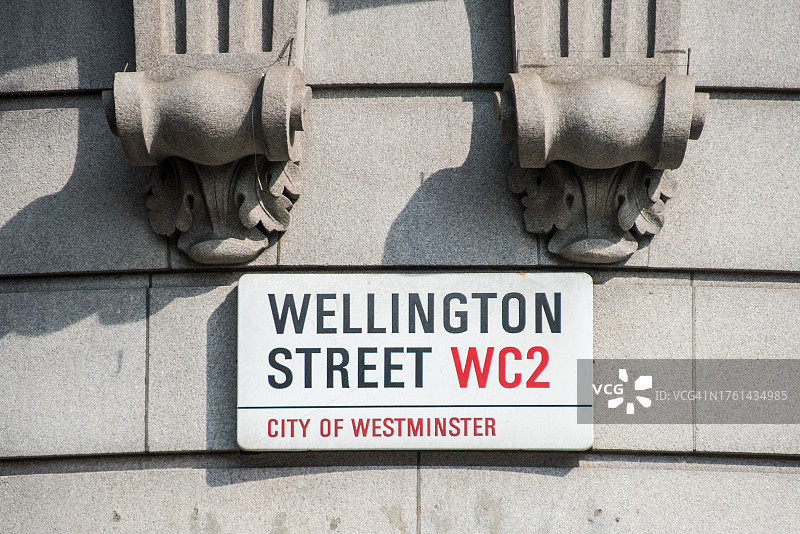 惠灵顿街WC2标志图片素材