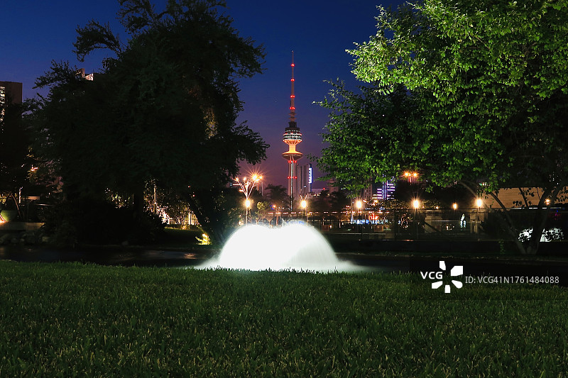 科威特塔夜景图片素材