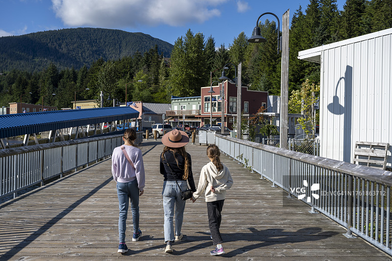 在美国阿拉斯加州克奇坎的游客图片素材