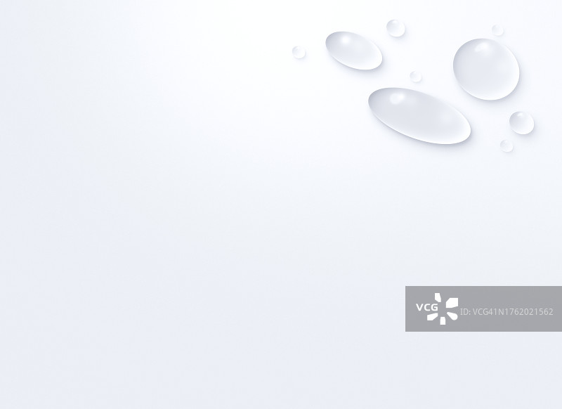 白色纹理纸背景上的水滴图片素材