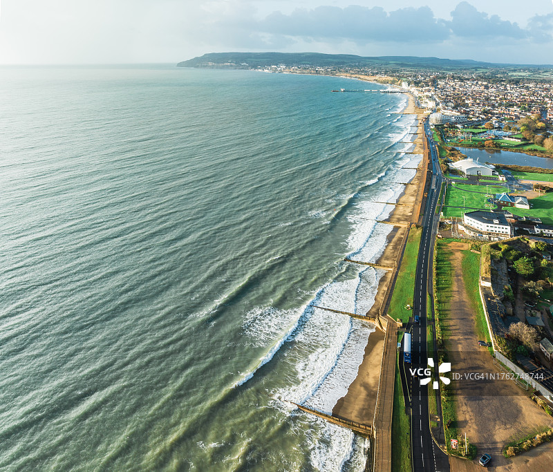 英国海岸线的鸟瞰图图片素材
