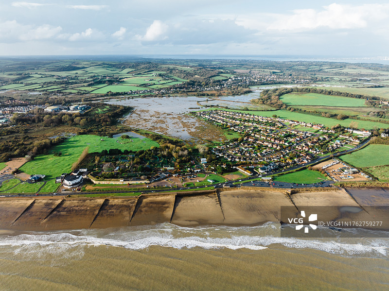 英国海岸线的鸟瞰图图片素材