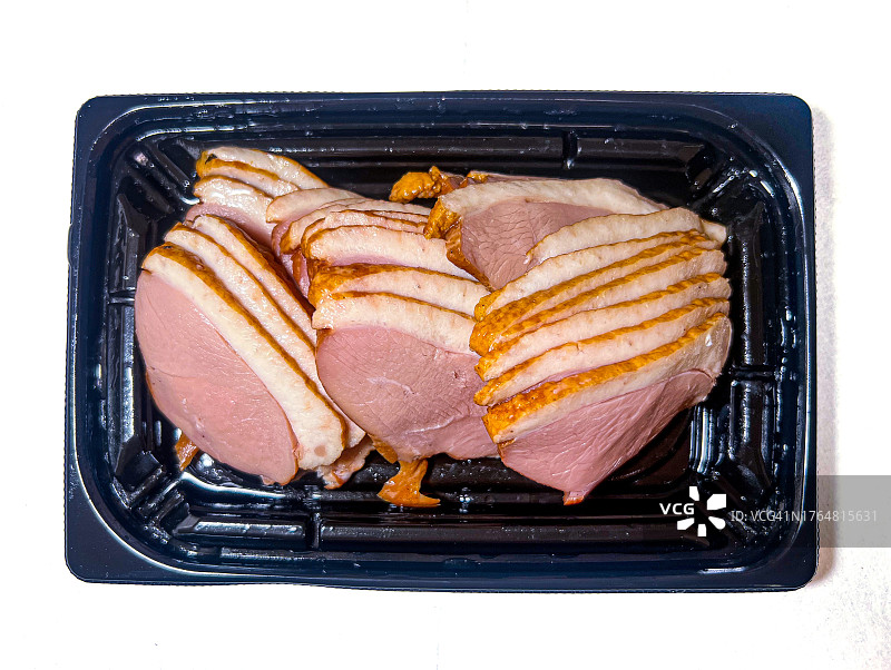 一次性塑料托盘熏鸭图片素材