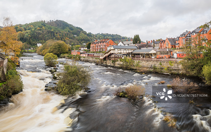 迪河畔的Llangollen火车站图片素材