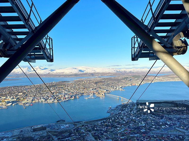 从斯托尔斯泰宁缆车站俯瞰挪威特罗姆瑟图片素材