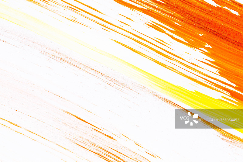 手工纸上丙烯颜料纹理背景（橙红黄棕色）图片素材