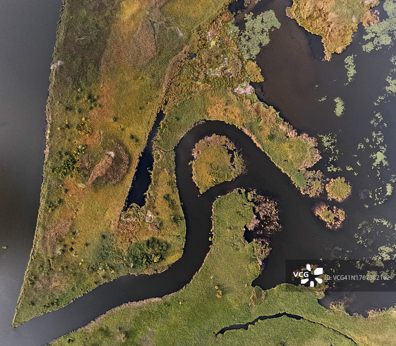 河流蜿蜒形态航拍图片素材