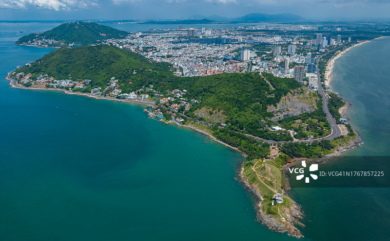 越南头顿市头顿半岛航拍照片图片素材