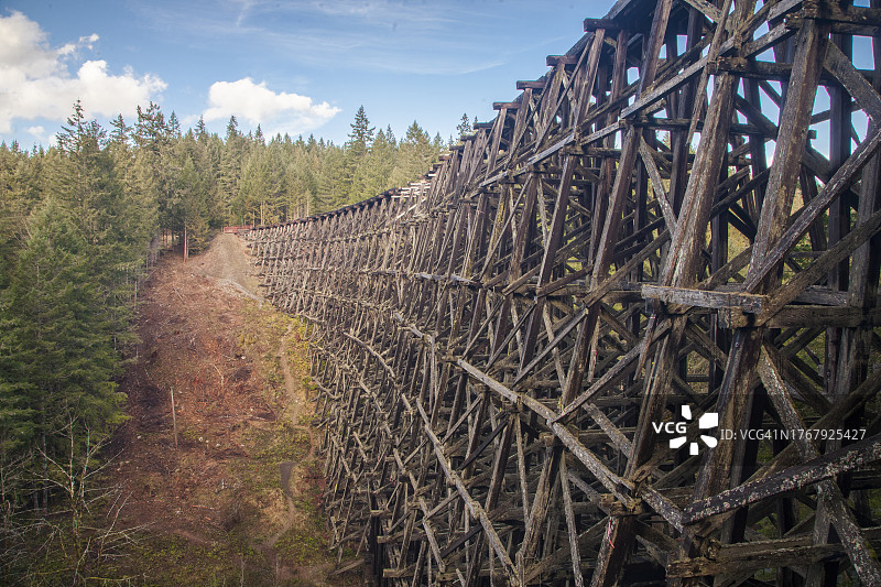 旧木制铁路栈桥图片素材