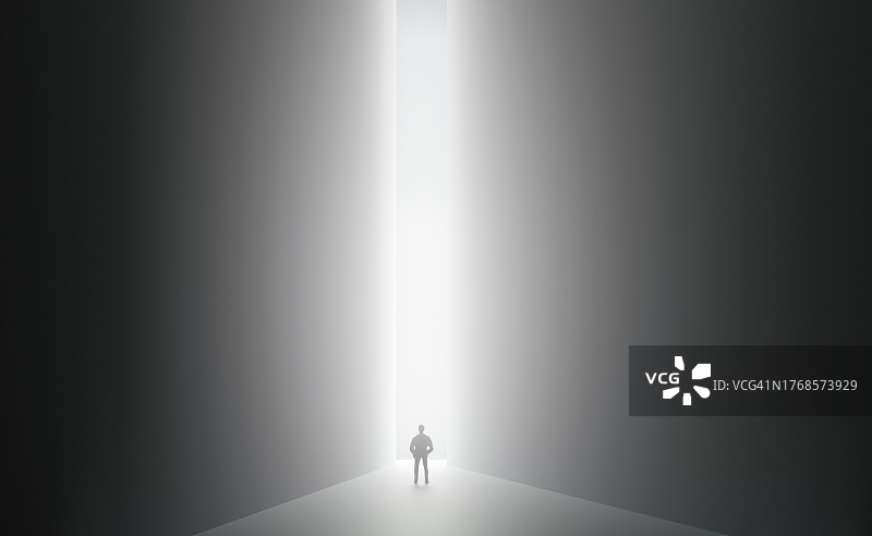 走向光芒之路的男人3D渲染图片素材