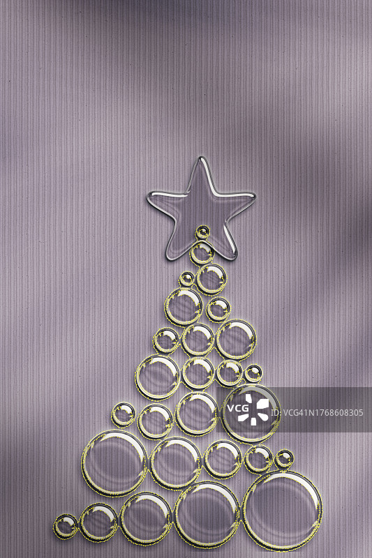 圣诞节贺卡：水晶圆圈组成的圣诞树图片素材