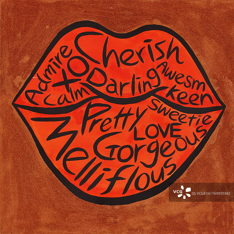 在50S画布上使用油、丙烯酸和闪光粉等混合媒介创作的作品图片素材