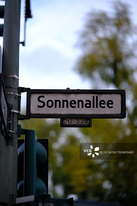 德国柏林“索嫩allee”街道标志图片素材