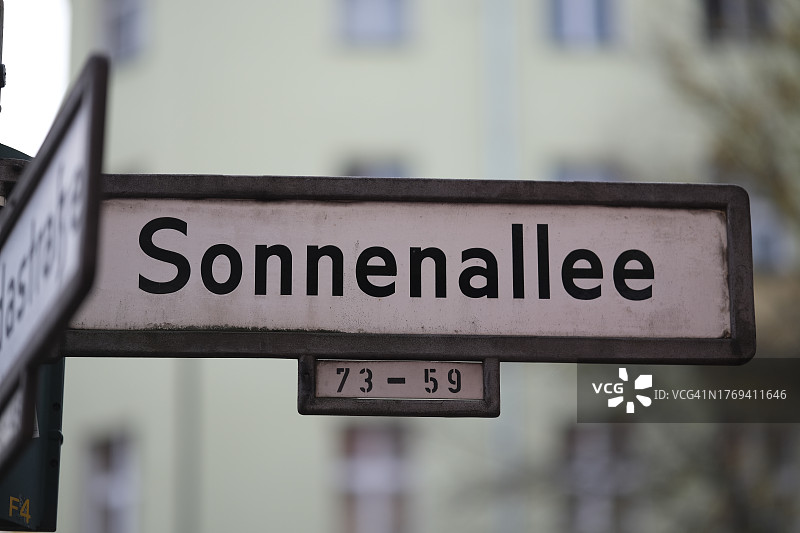 德国柏林“索嫩allee”街道标志图片素材
