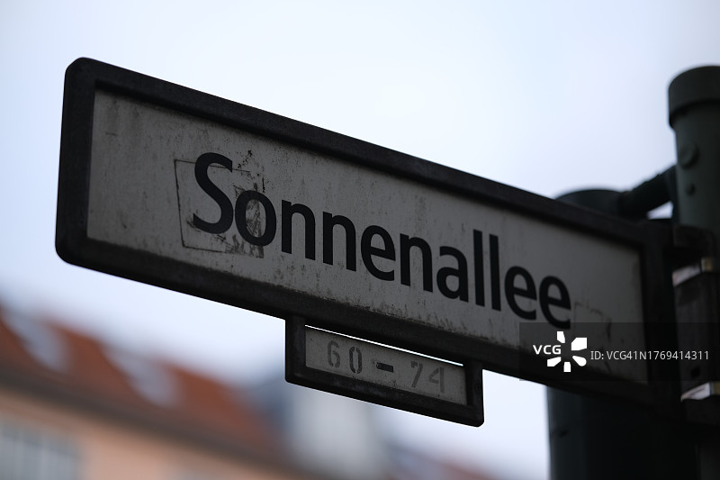 德国柏林“索嫩allee”街道标志图片素材