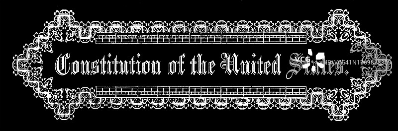 美国宪法装饰框古老雕刻插图图片素材