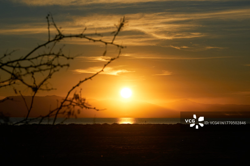 索尔顿海日落图片素材
