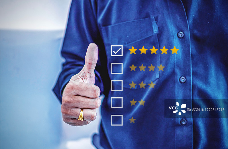 评审、评级满意度概念、客户体验概念、卓越概念、五星、金星图片素材