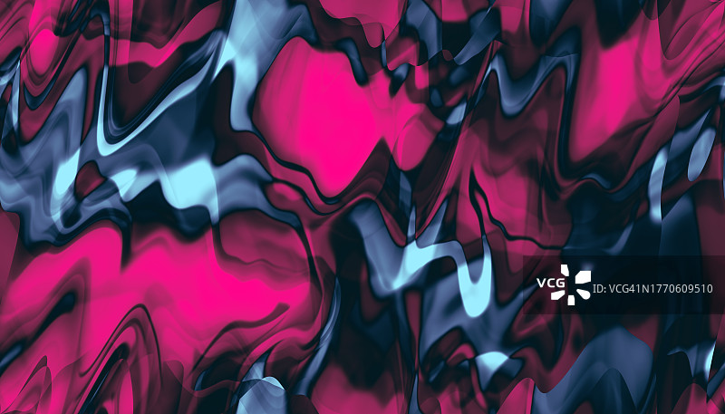 抽象扭曲波浪图案形状品红色粉红色漩涡运动液体彩色背景图片素材
