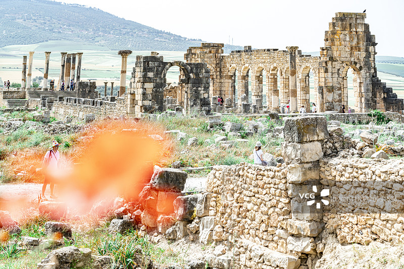 摩洛哥沃吕比利斯古罗马广场遗址图片素材