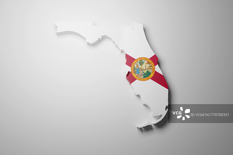 带有地图和文案的佛罗里达旗图片素材