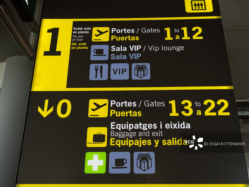 机场信息板特写图片素材