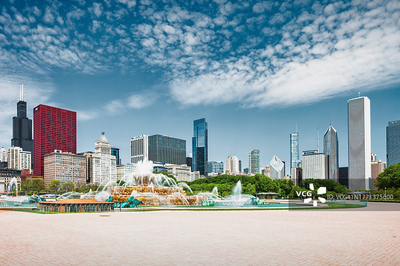 美国伊利诺伊州芝加哥格兰特公园市中心图片素材