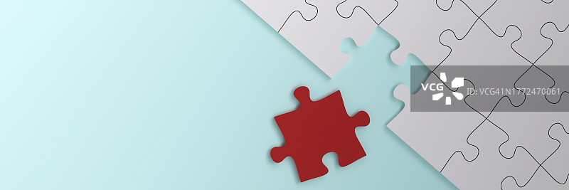 不合群与众不同的拼图概念3D渲染图片素材