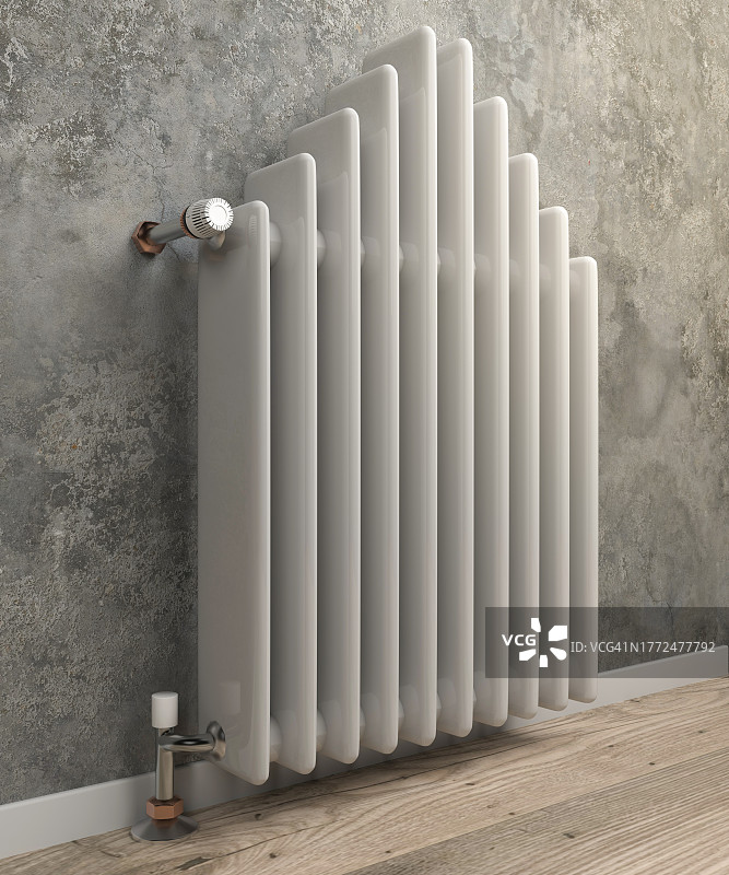 现代住宅中的房屋造型散热器3D渲染图片素材