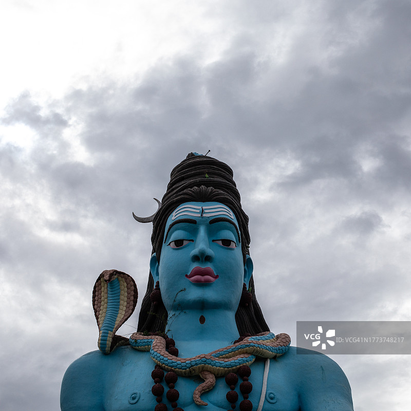 南扬古德湿婆神雕像头部特写图片素材